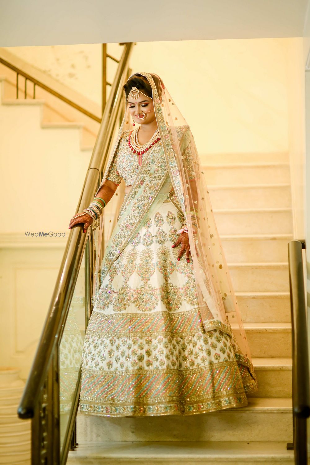 Photo of White Sabyasachi lehenga for bride