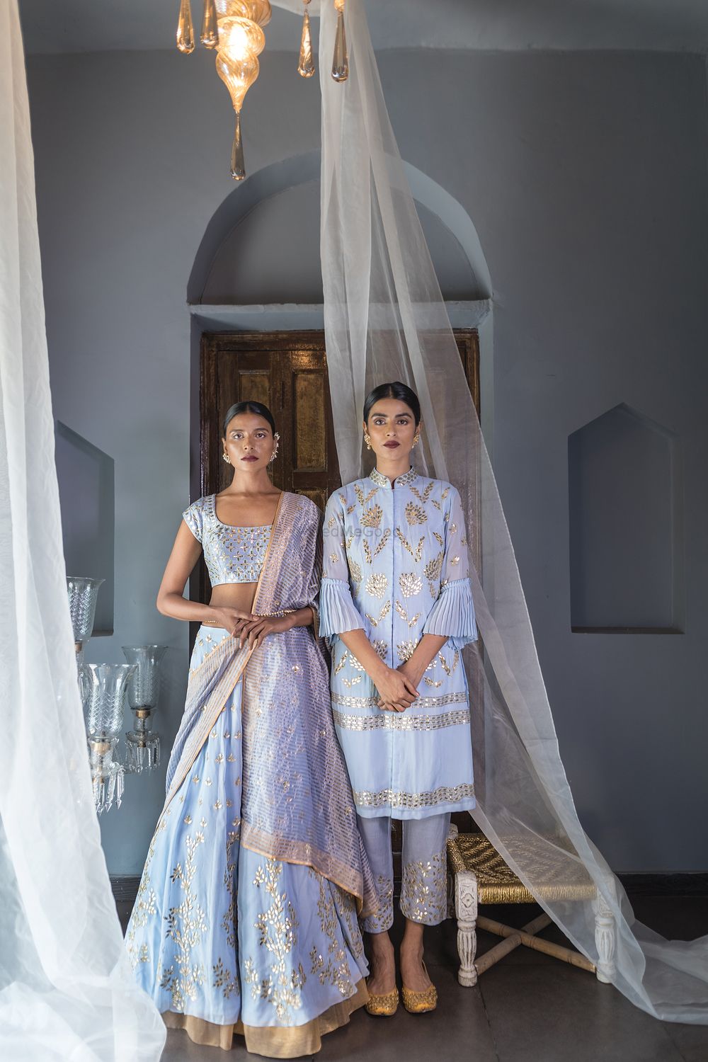 Photo of Gota patti outfits in ice blue