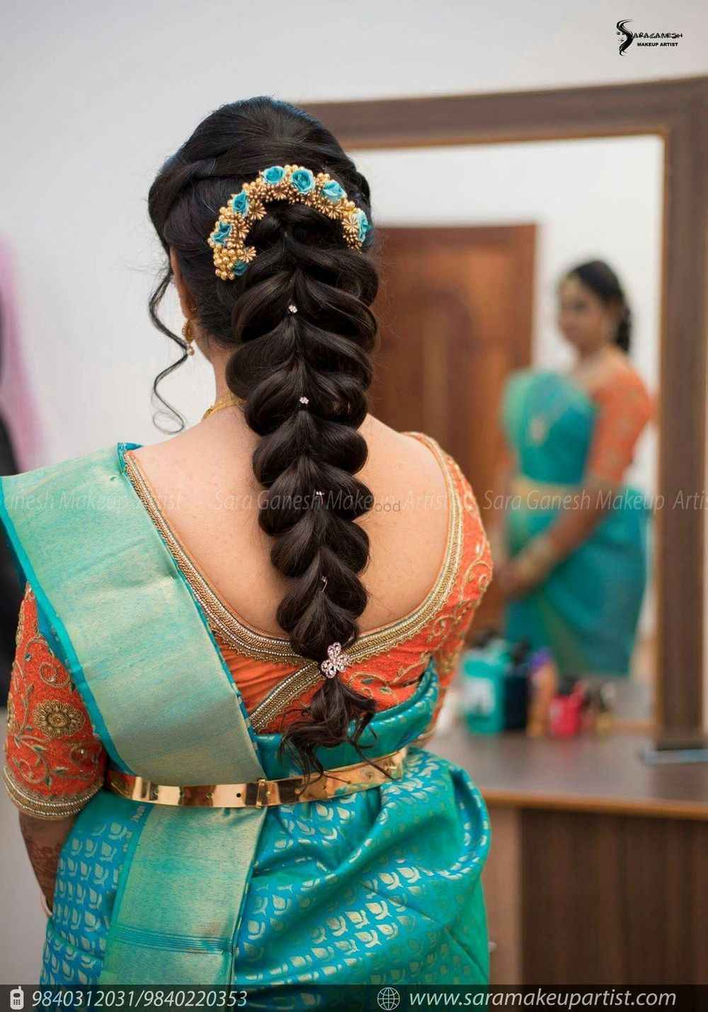Photo of Fishtail braid hairstyle for South Indian bride