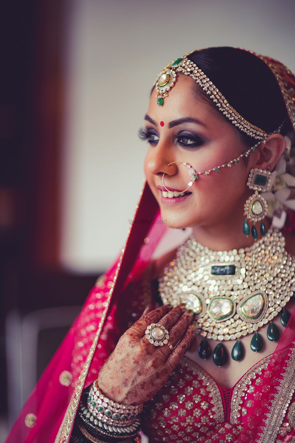 Photo of Statement bridal jewellery with big necklace