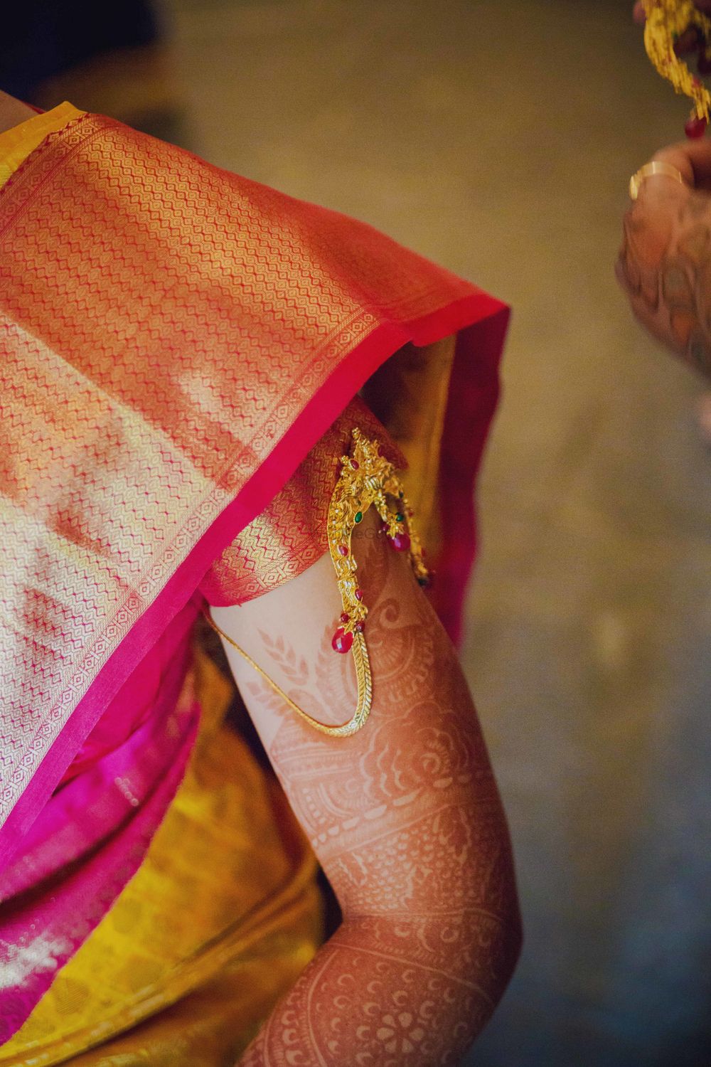Photo of Gold armlet for South Indian bride