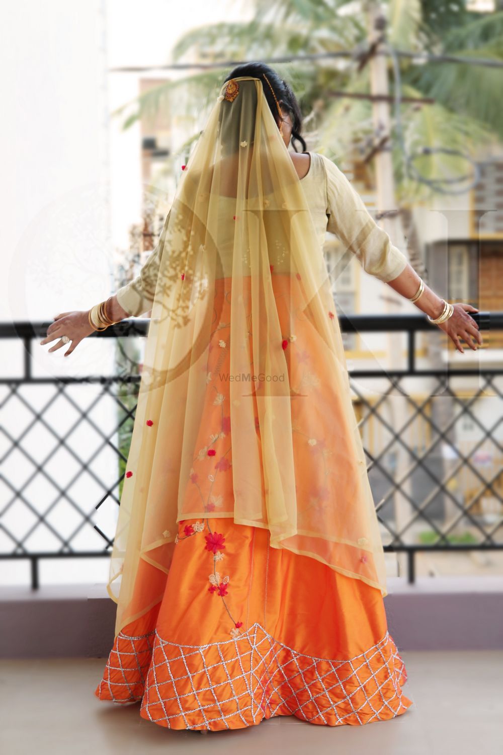 Photo From Gorgeous Orange and gold hand-embroidered ribbon embroidery Indian bridal  lehenga - By OKI