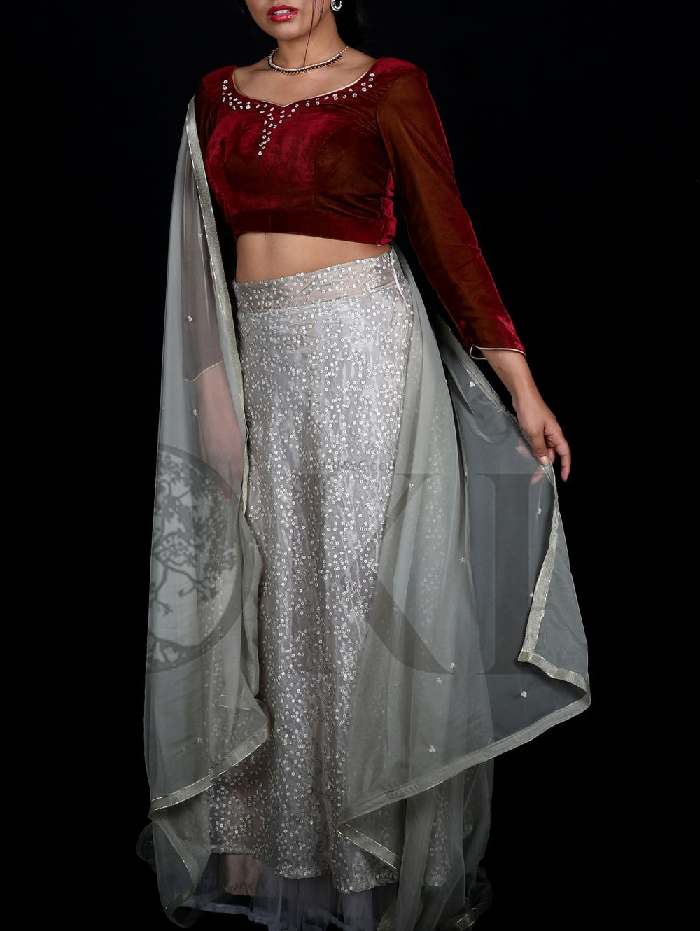 Photo From sequin designer Maroon Dual-Tone Bridal Ghagra - By OKI