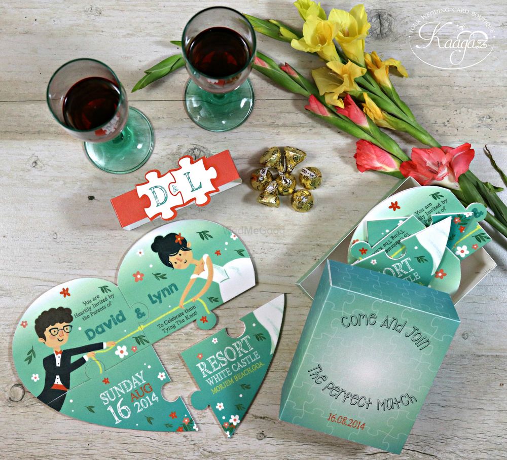 Photo of Puzzle game wedding card