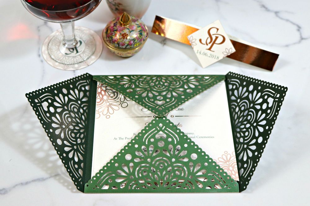 Photo From Gorgeous Green & Copper Laser Cut Card - By Kaagaz- Wedding Card Boutique