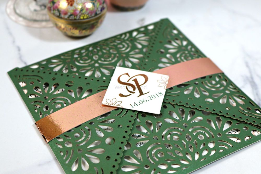 Photo From Gorgeous Green & Copper Laser Cut Card - By Kaagaz- Wedding Card Boutique