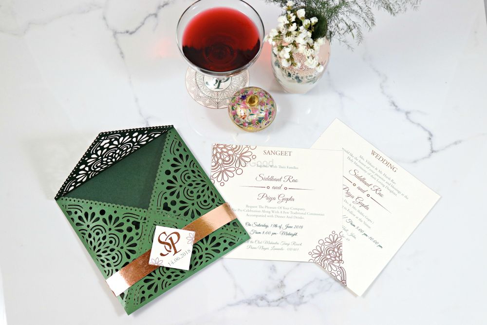 Photo From Gorgeous Green & Copper Laser Cut Card - By Kaagaz- Wedding Card Boutique
