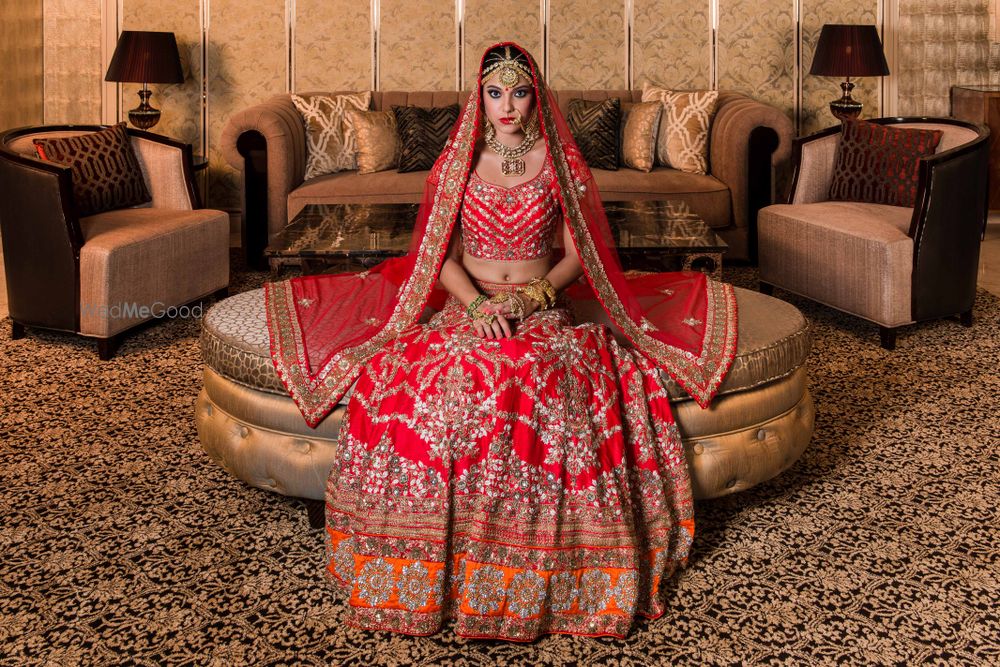 Photo of red bridal lehenga