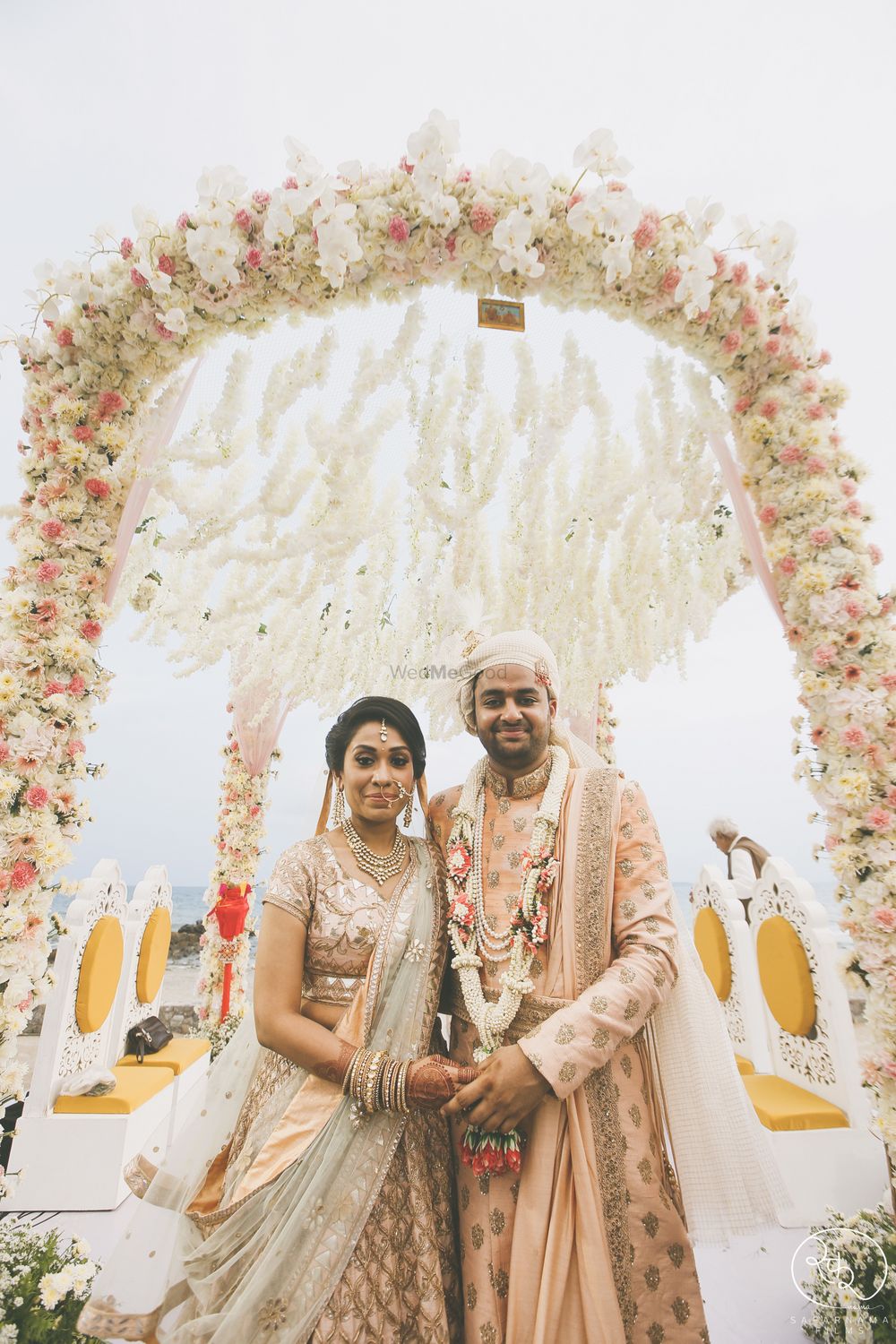 Photo of Couple matching decor destination wedding shot