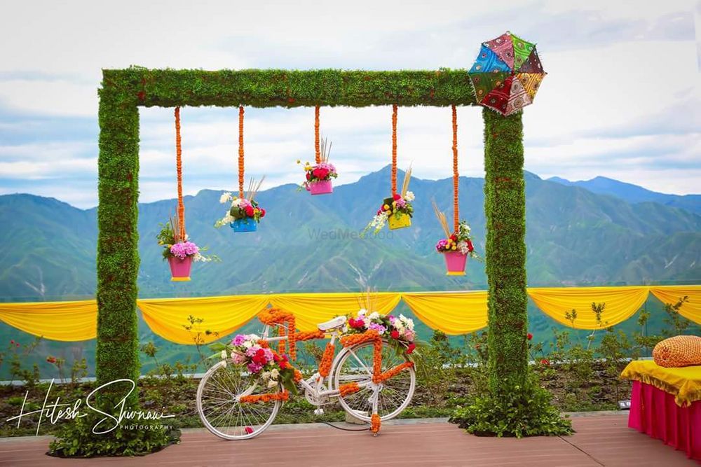 Photo of Mehendi photobooth with bicycle prop