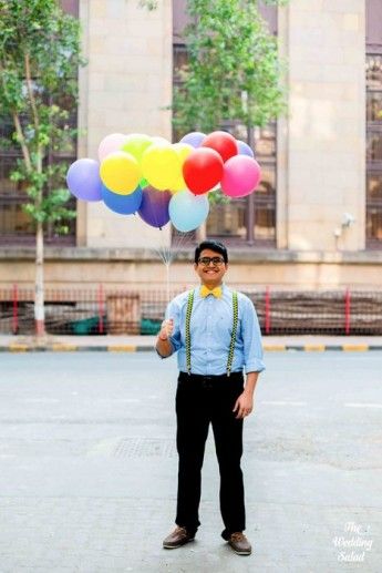Photo of balloons as prop for pre wedding shoot