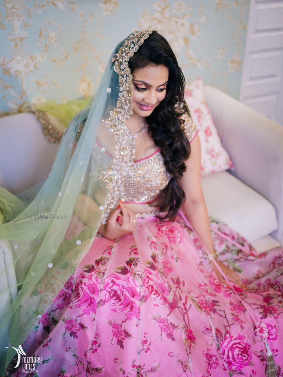 Photo of floral print lehenga