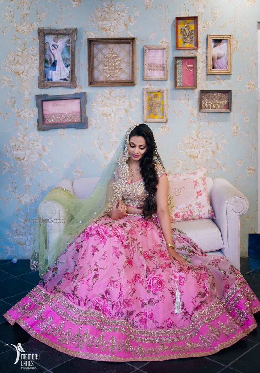 Photo of floral print lehenga