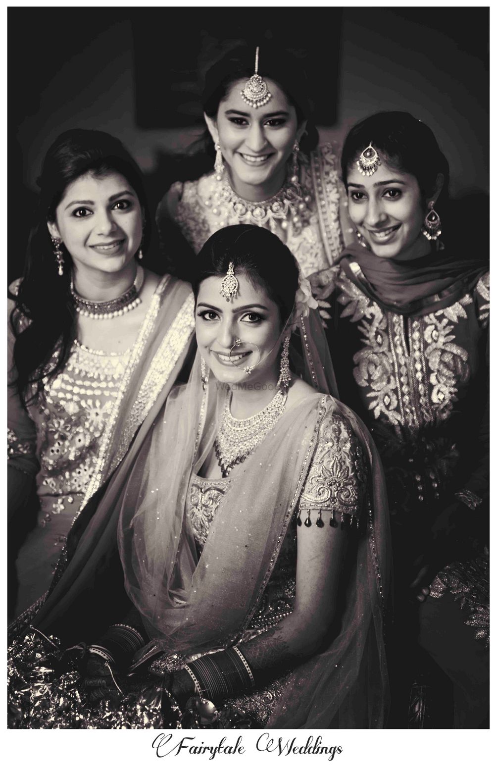 Photo of black and white bridesmaids