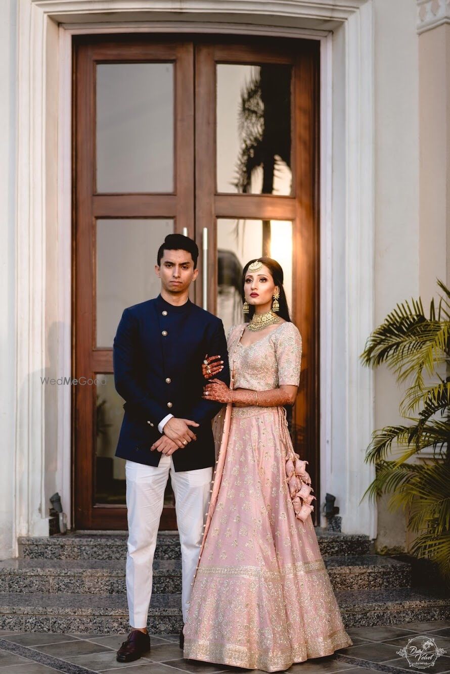 Photo of Light pink engagement lehenga with tassels