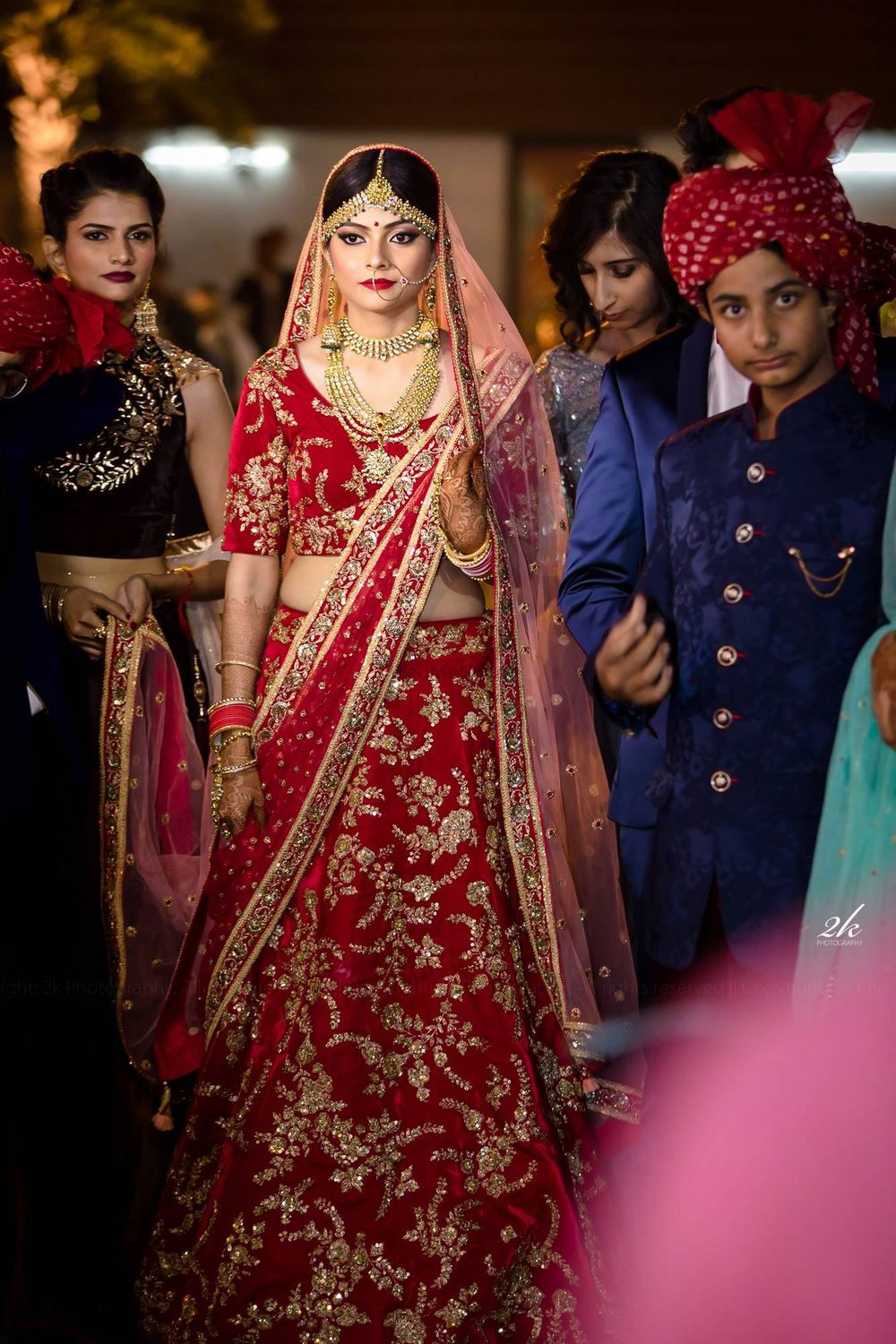 Photo of Deep red bridal lehenga
