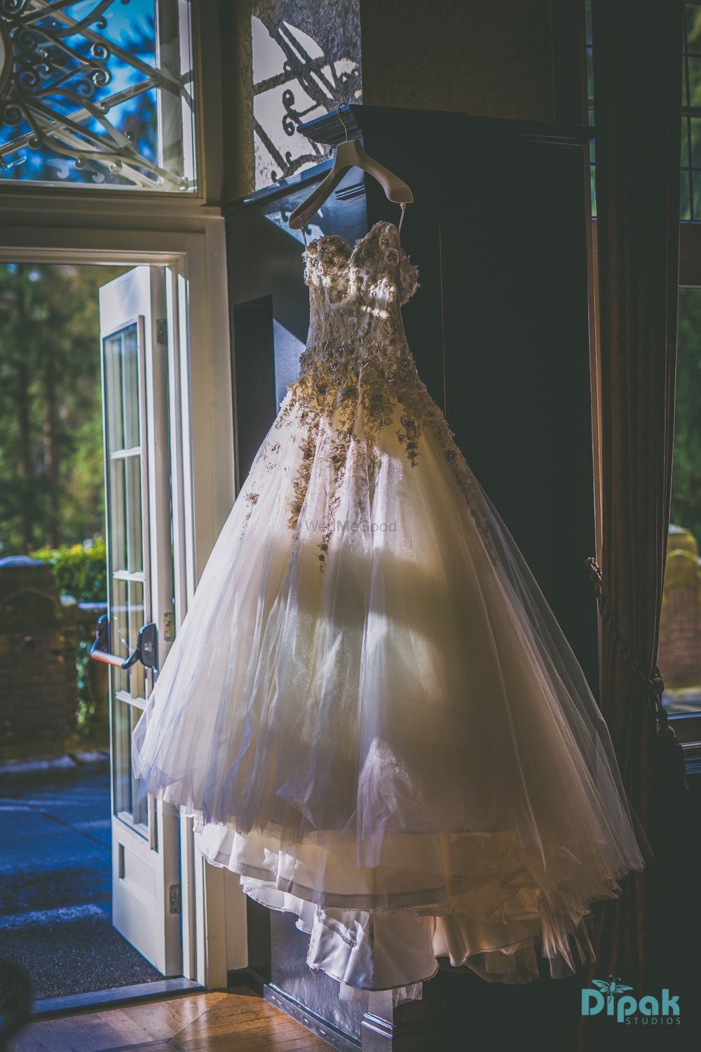 Photo of white wedding gown