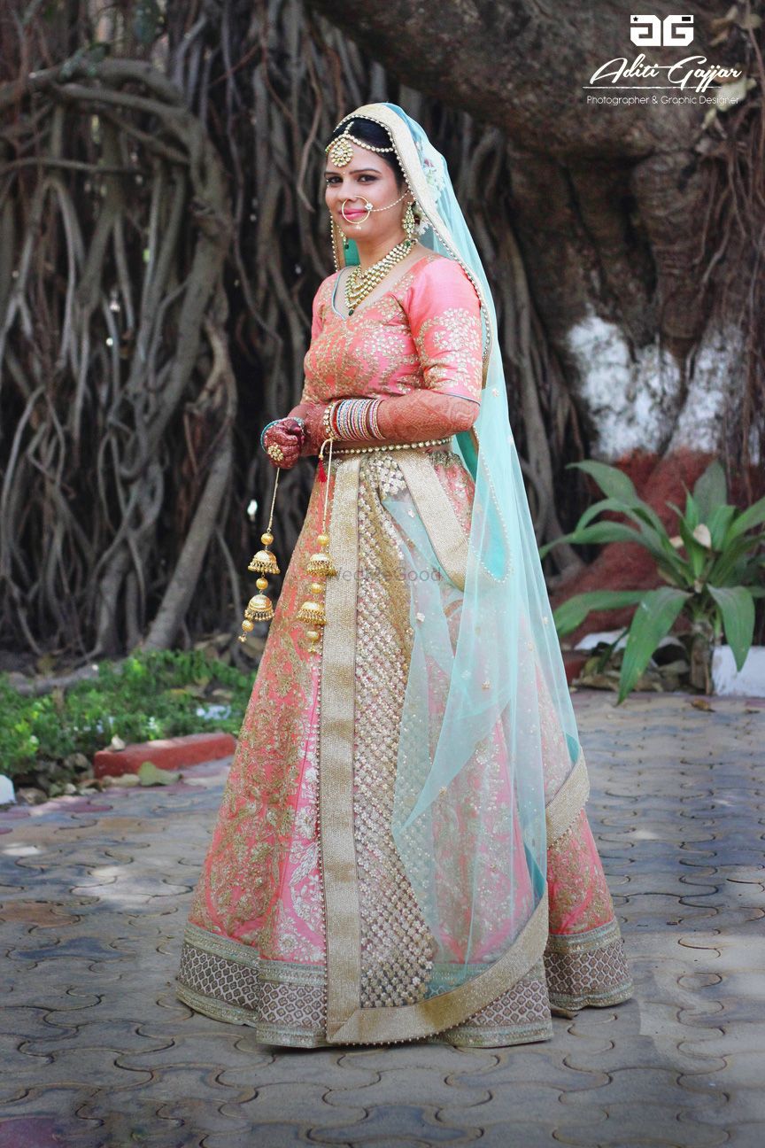 Photo of pastel bridal lehenga