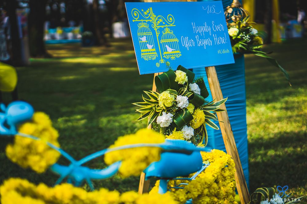 Photo of Turquoise and Yellow Themed Decor