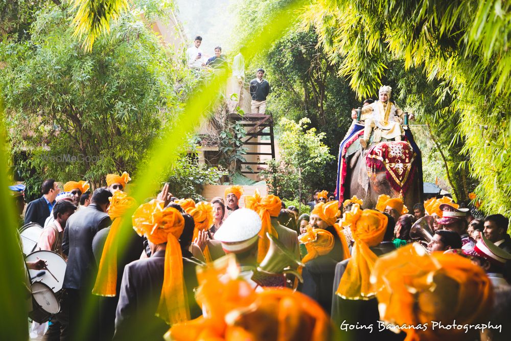 Photo of groom entering on elephant