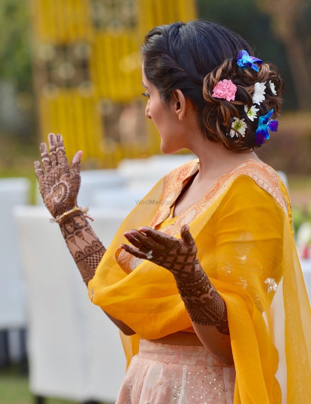 Photo From Bride’s Mehendi Looks - By Makeup by Naina Goel