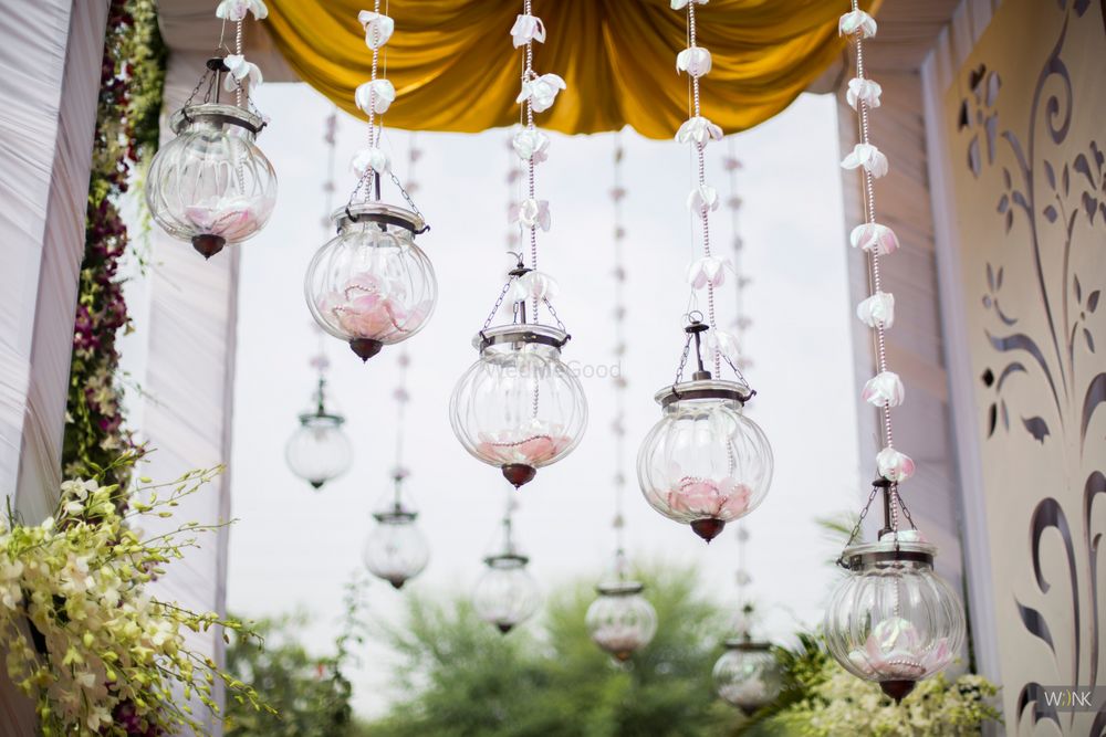 Photo of hanging glass candles