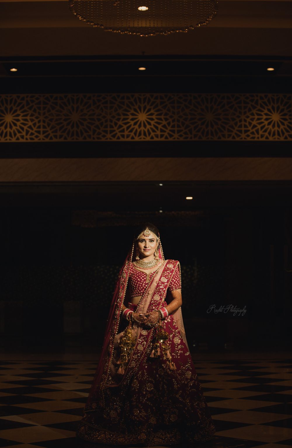 Photo of Editorial style bridal portrait in the dark