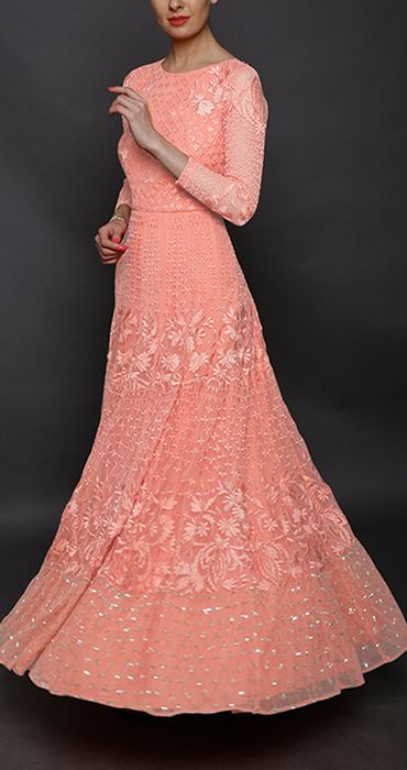 Photo of engagement gown in light pink