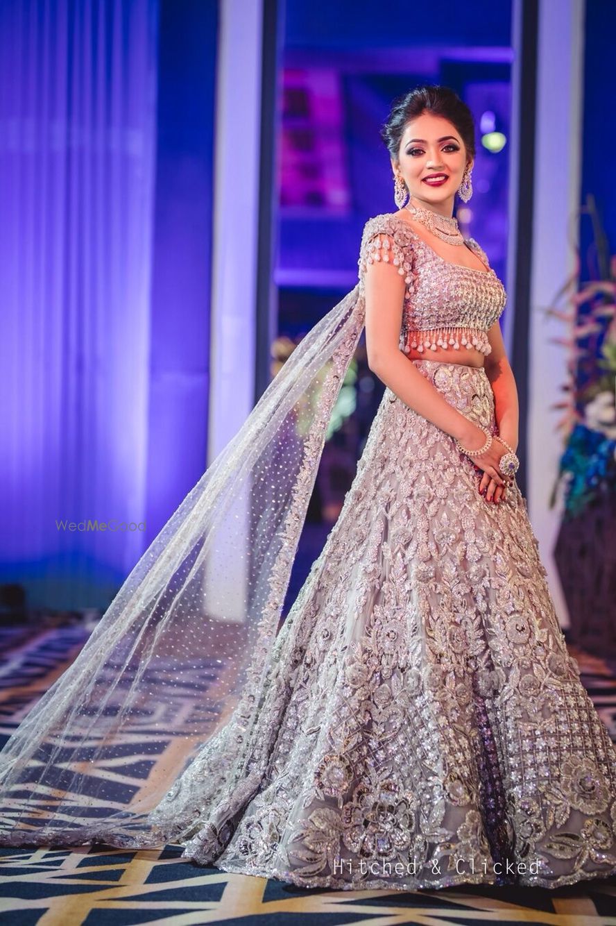 Photo of Cocktail or sangeet lehenga with cape dupatta