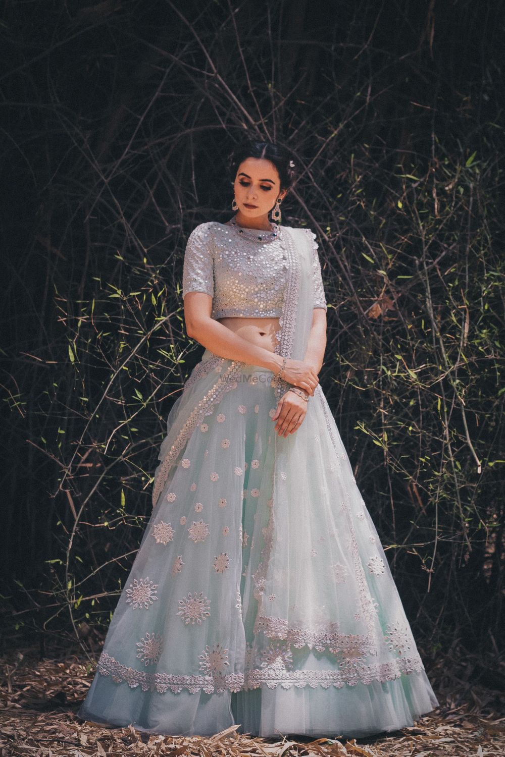 Photo of Powder blue light engagement lehenga