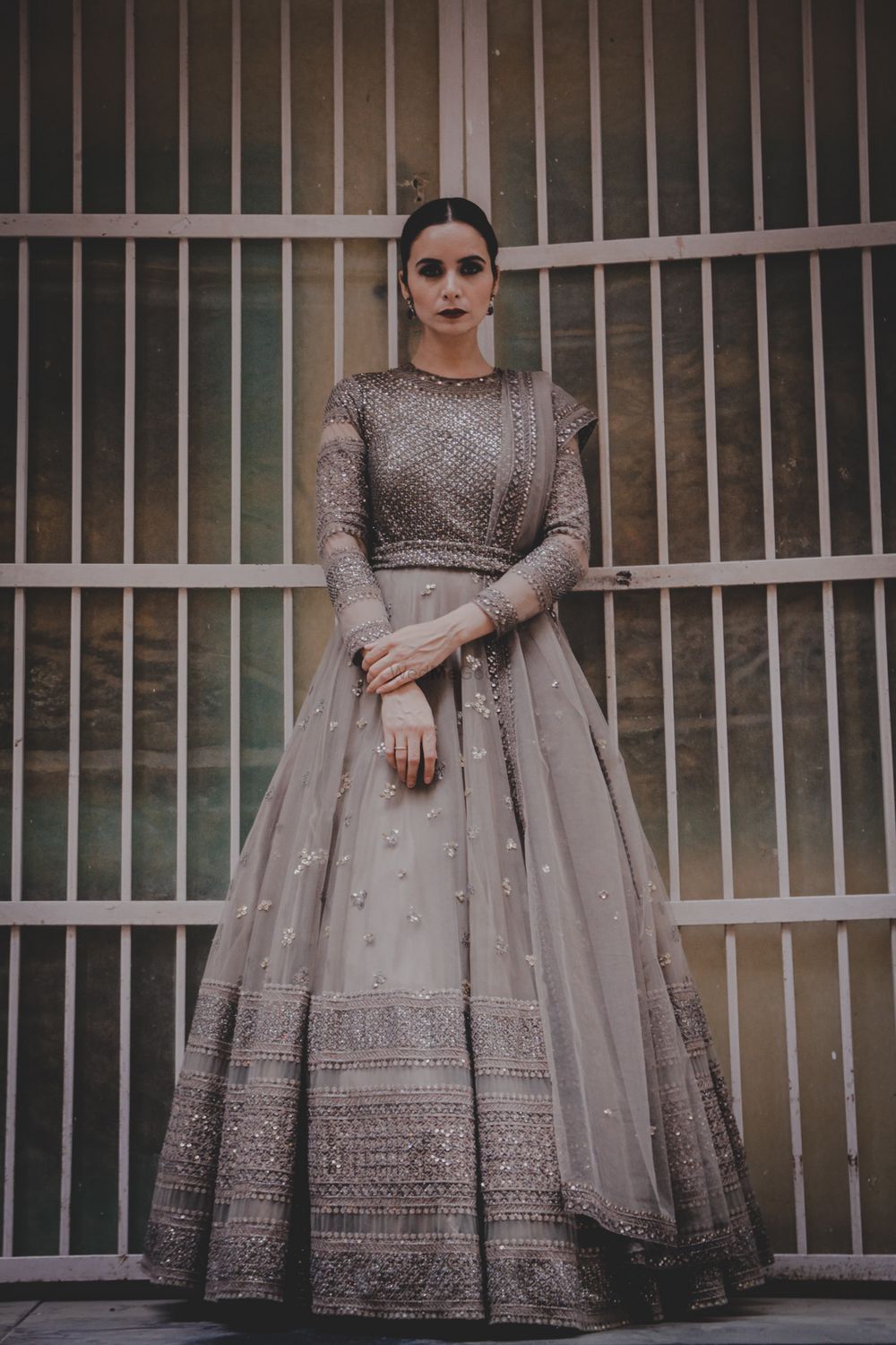 Photo of Silver anarkali gown for sangeet