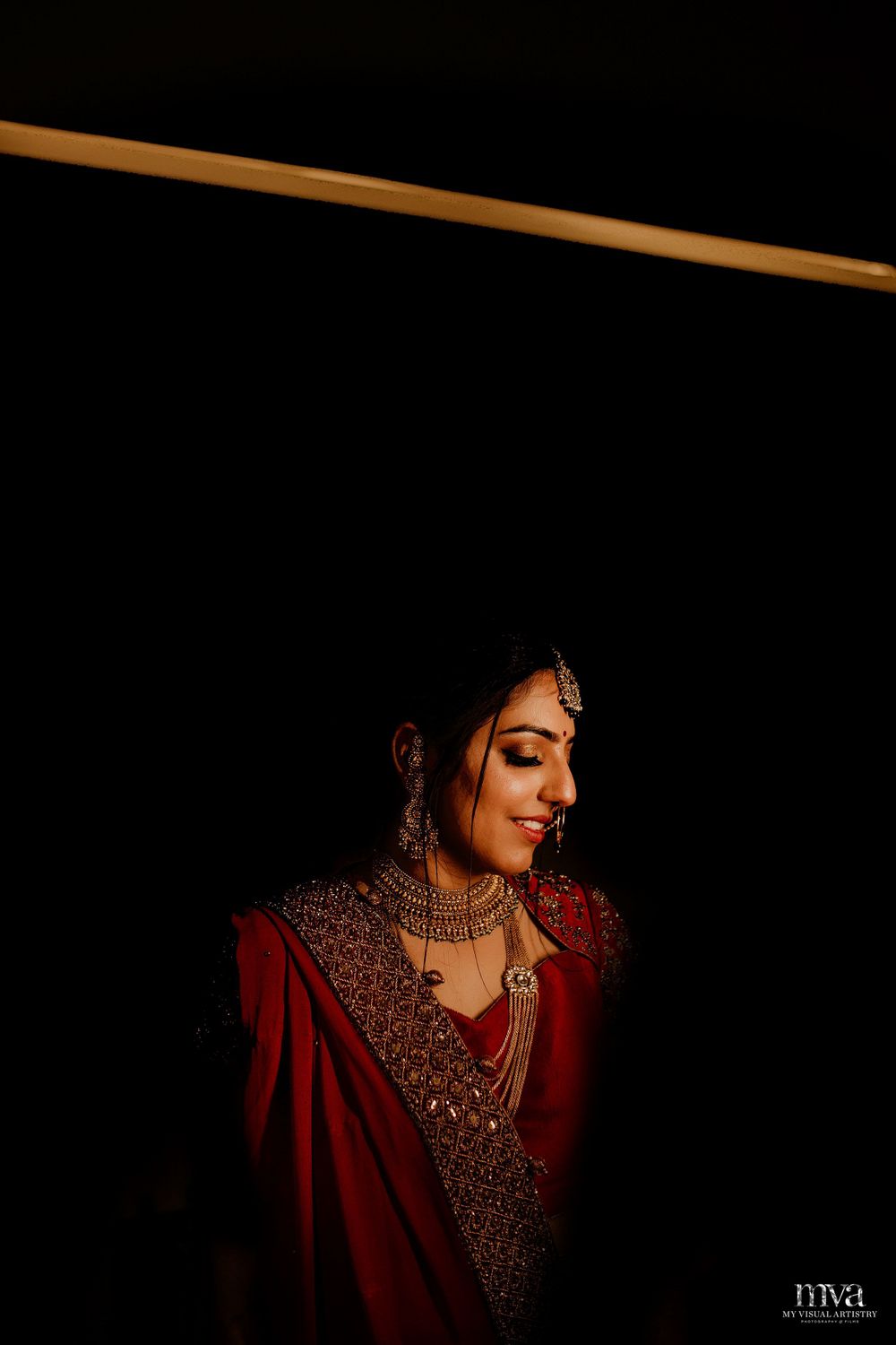 Photo of Simple bride with shadow portrait
