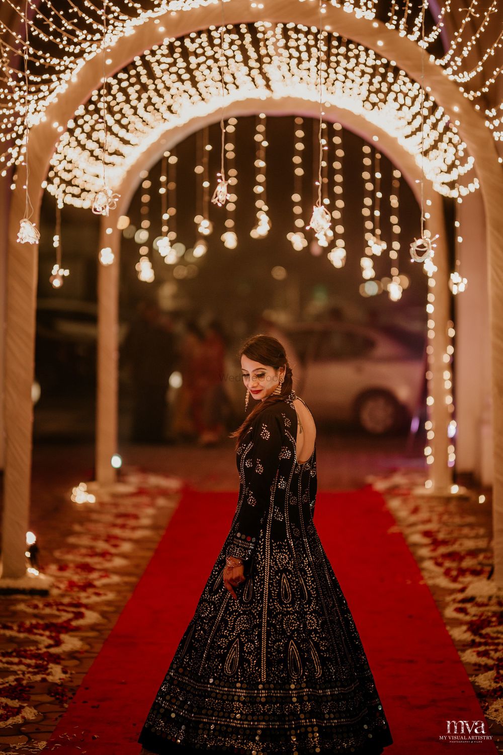 Photo of Black on sangeet in black gown