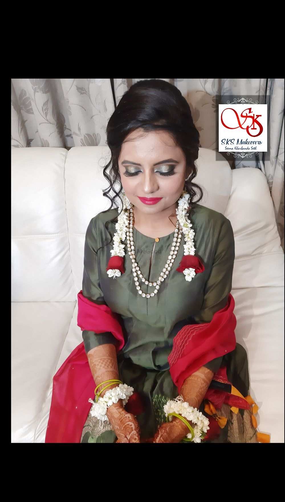 Photo From Aishwarya Engagement & Mehndi look - By SKS Makeovers