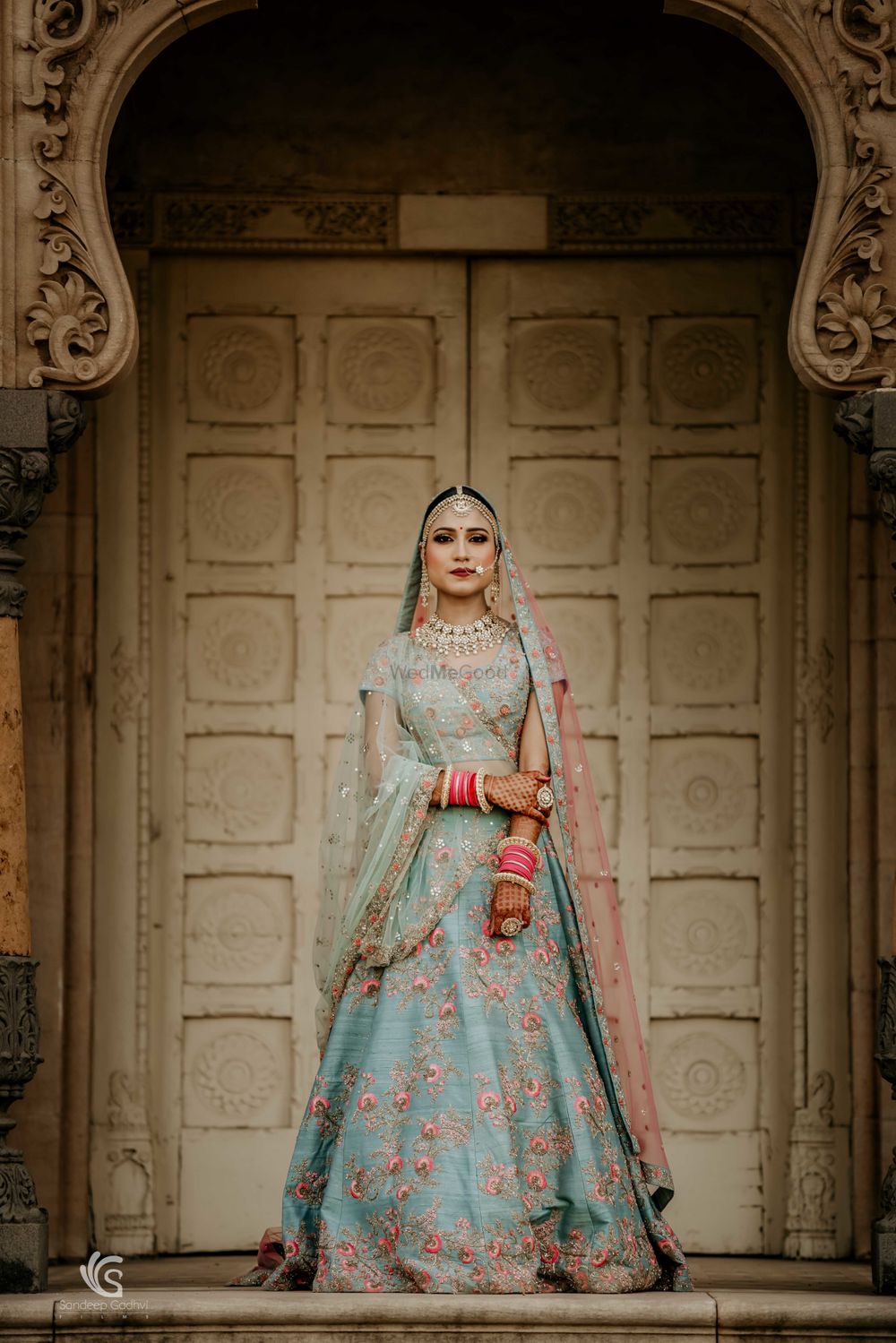 Photo of Offbeat bridal lehenga in editorial style shoot