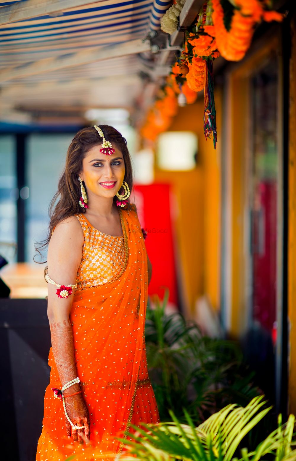 Photo of Orange lehenga saree