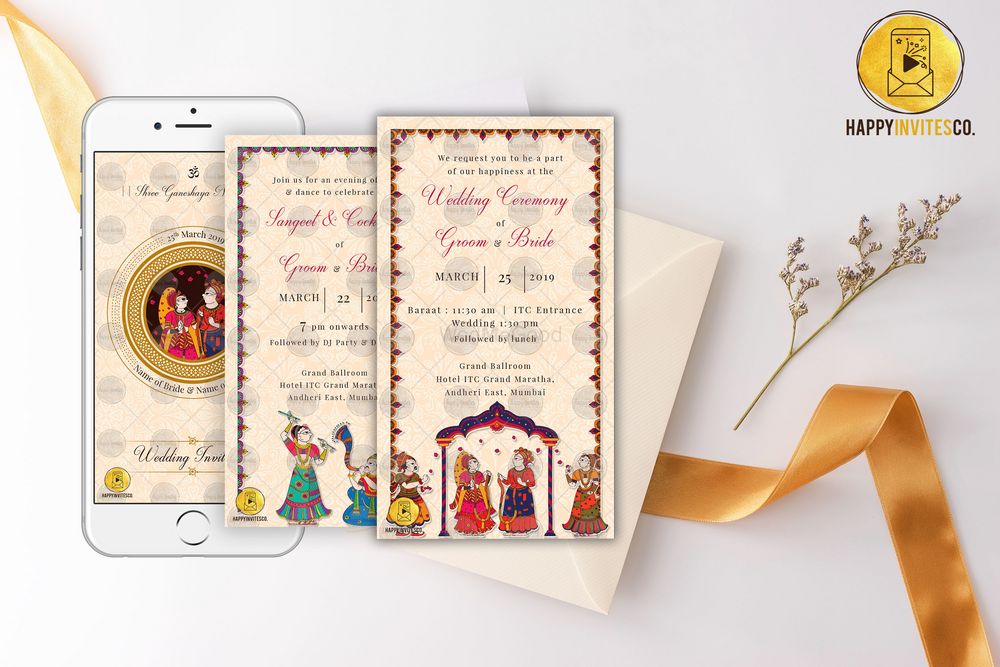Photo From Phad Painting Quirky Indian Wedding Invitation Ecard Invites - By Video Invitation Happy Invites
