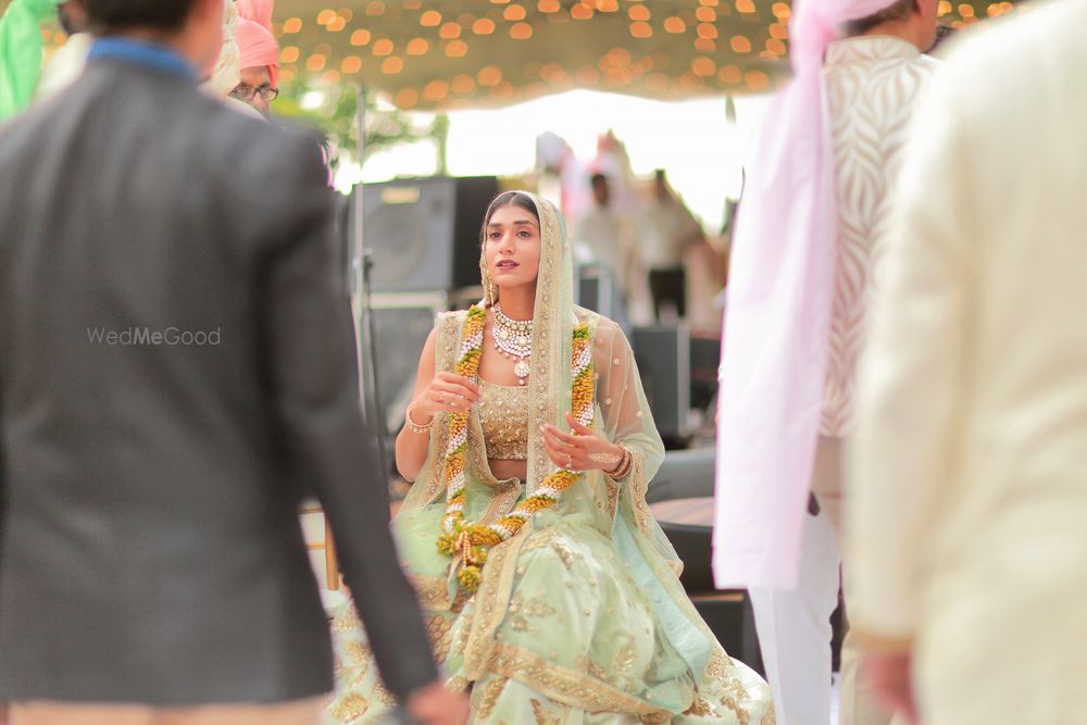 Photo of A stunning pastel bridal lehenga