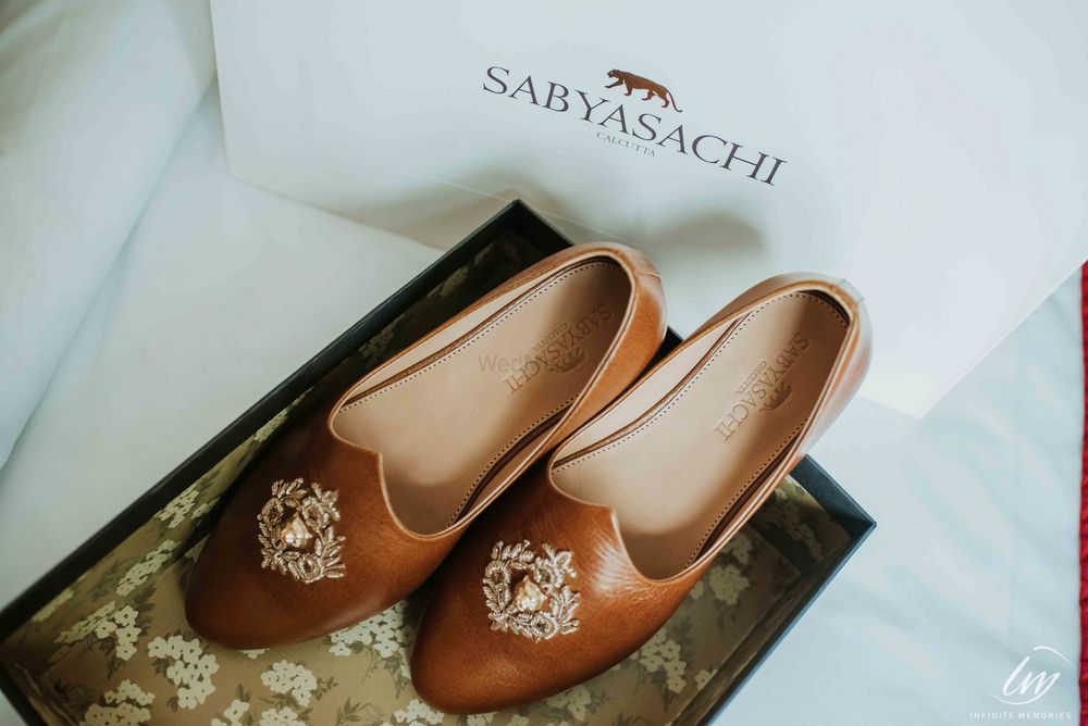 Photo of Brown leather sabyasachi shoes for groom