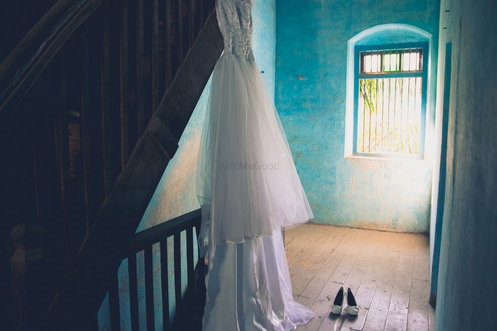 Photo of Hanging Wedding Gown Shot