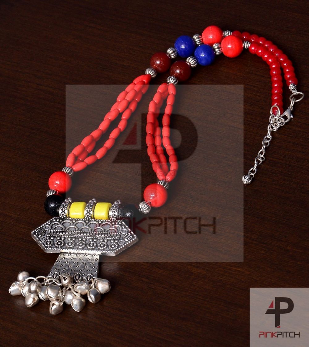 Photo From Designer Necklace with German Silver Pendant and Semi precious Beads - By Pink Pitch