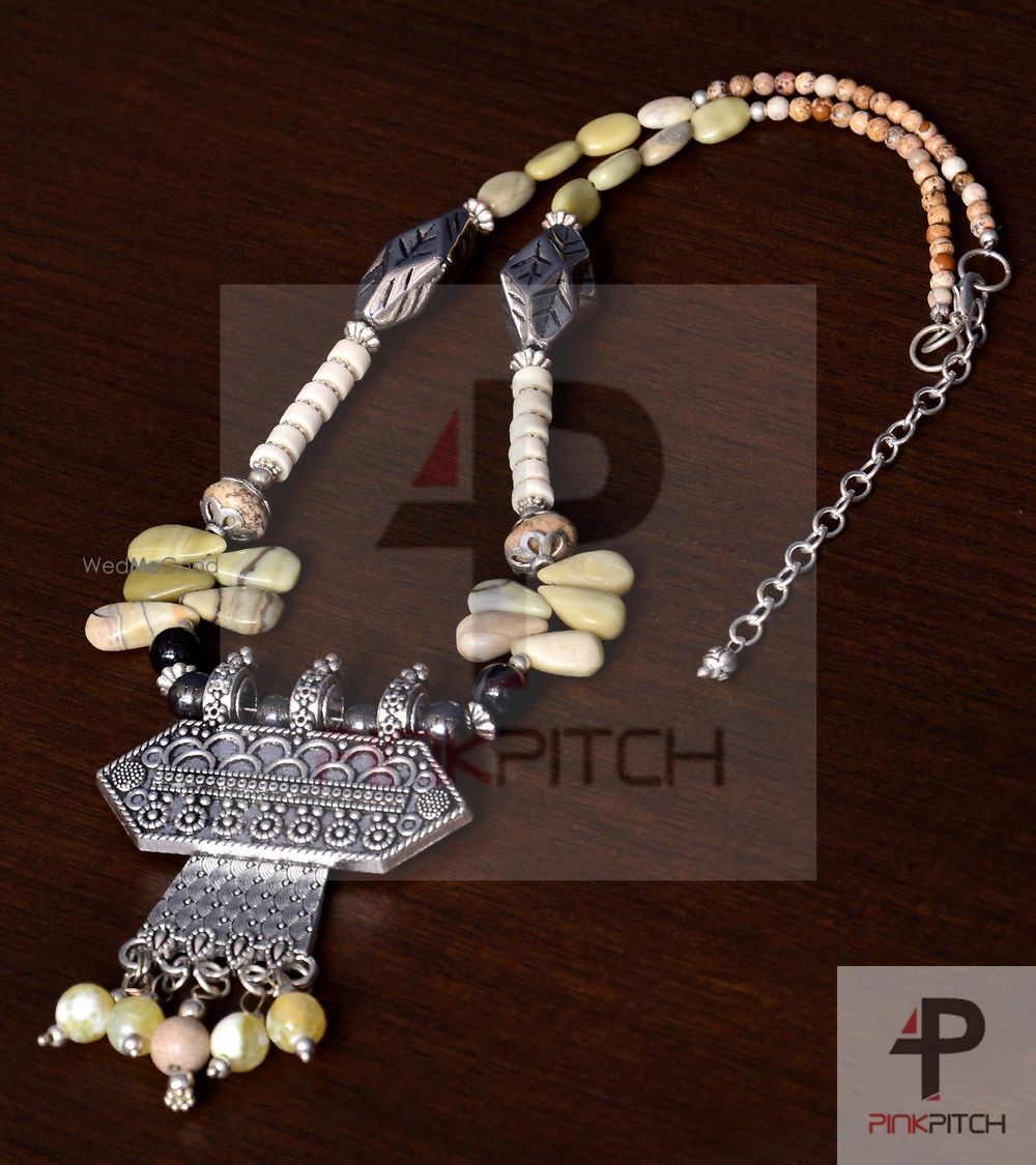 Photo From Designer Necklace with German Silver Pendant and Semi precious Beads - By Pink Pitch