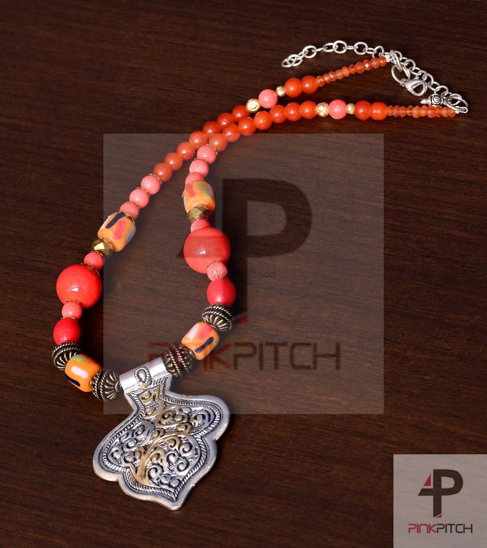 Photo From Designer Necklace with German Silver Pendant and Semi precious Beads - By Pink Pitch