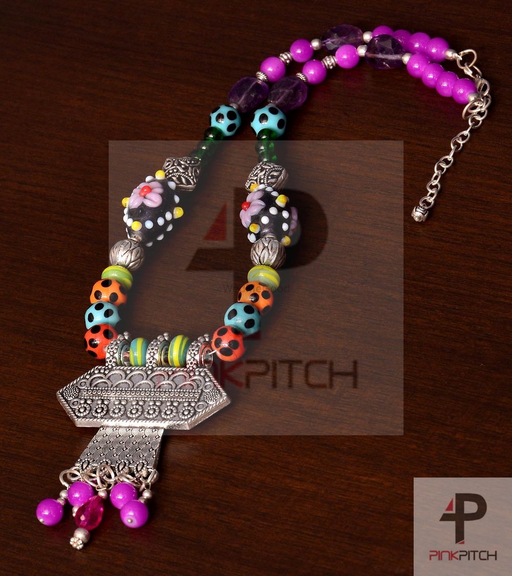 Photo From Designer Necklace with German Silver Pendant and Semi precious Beads - By Pink Pitch