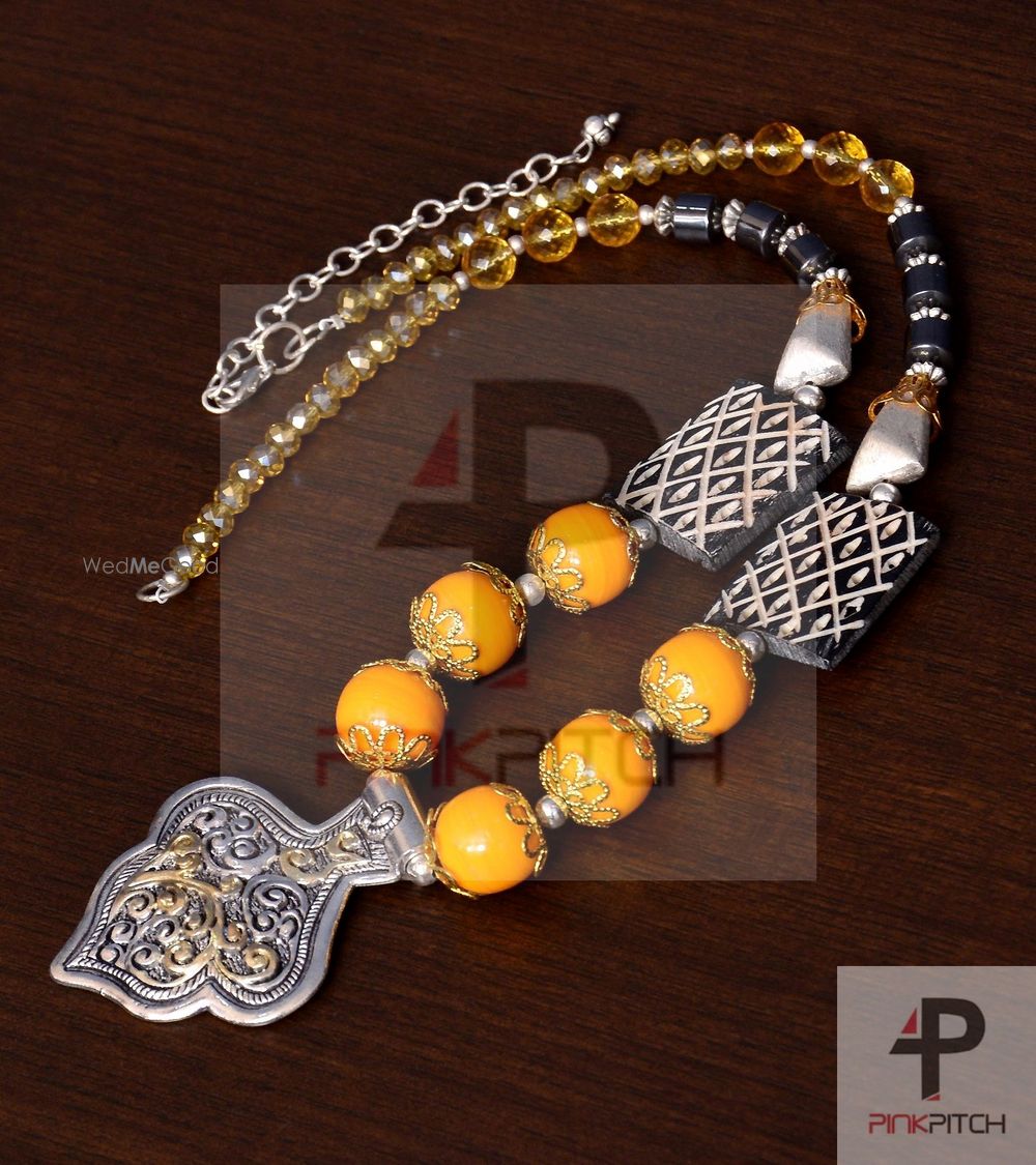 Photo From Designer Necklace with German Silver Pendant and Semi precious Beads - By Pink Pitch