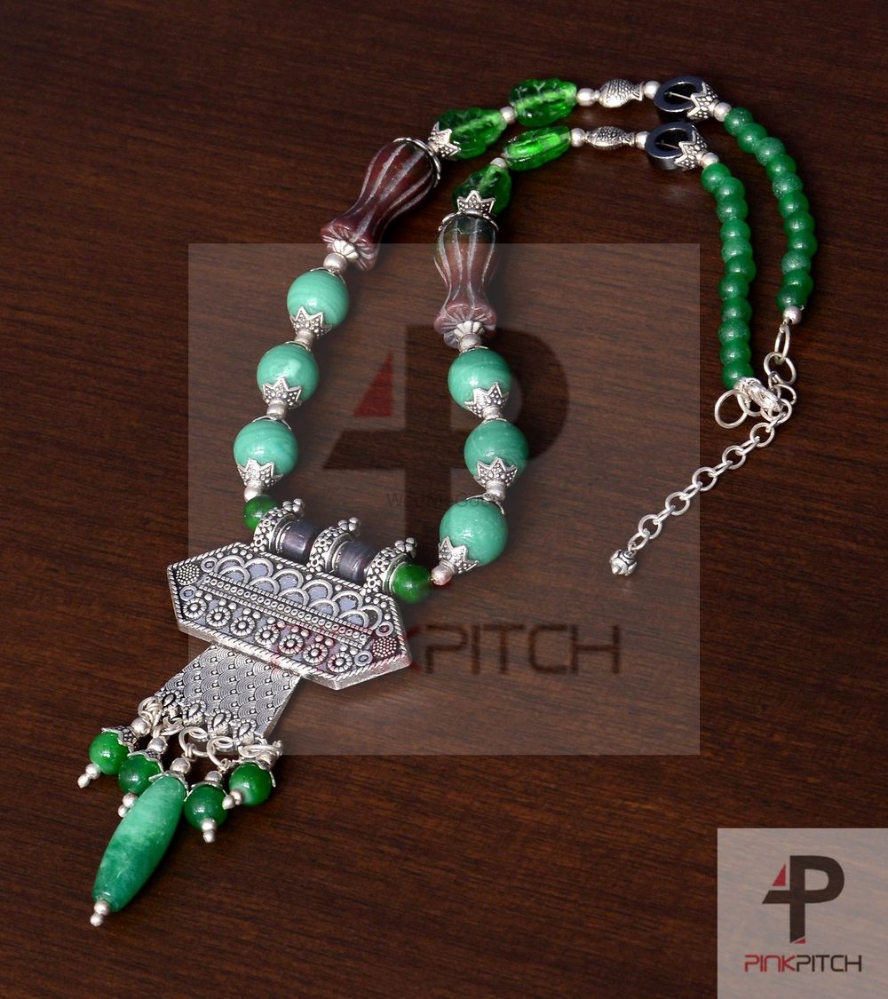 Photo From Designer Necklace with German Silver Pendant and Semi precious Beads - By Pink Pitch