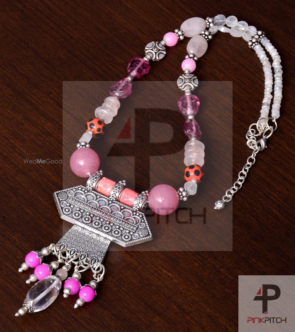 Photo From Designer Necklace with German Silver Pendant and Semi precious Beads - By Pink Pitch