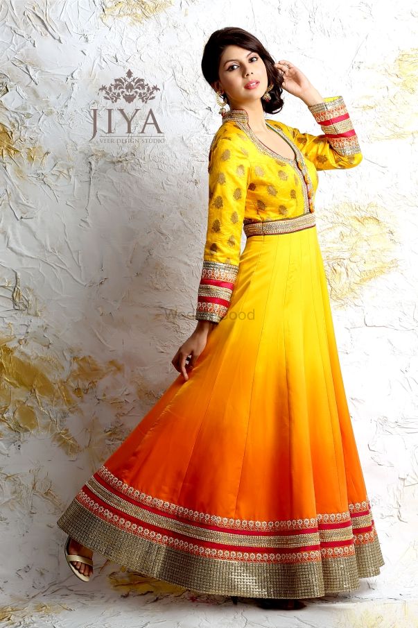 Photo of Yellow and Orange Ombre Anarkali