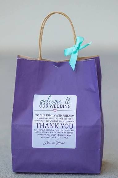 Photo of welcome bags for destination weddings