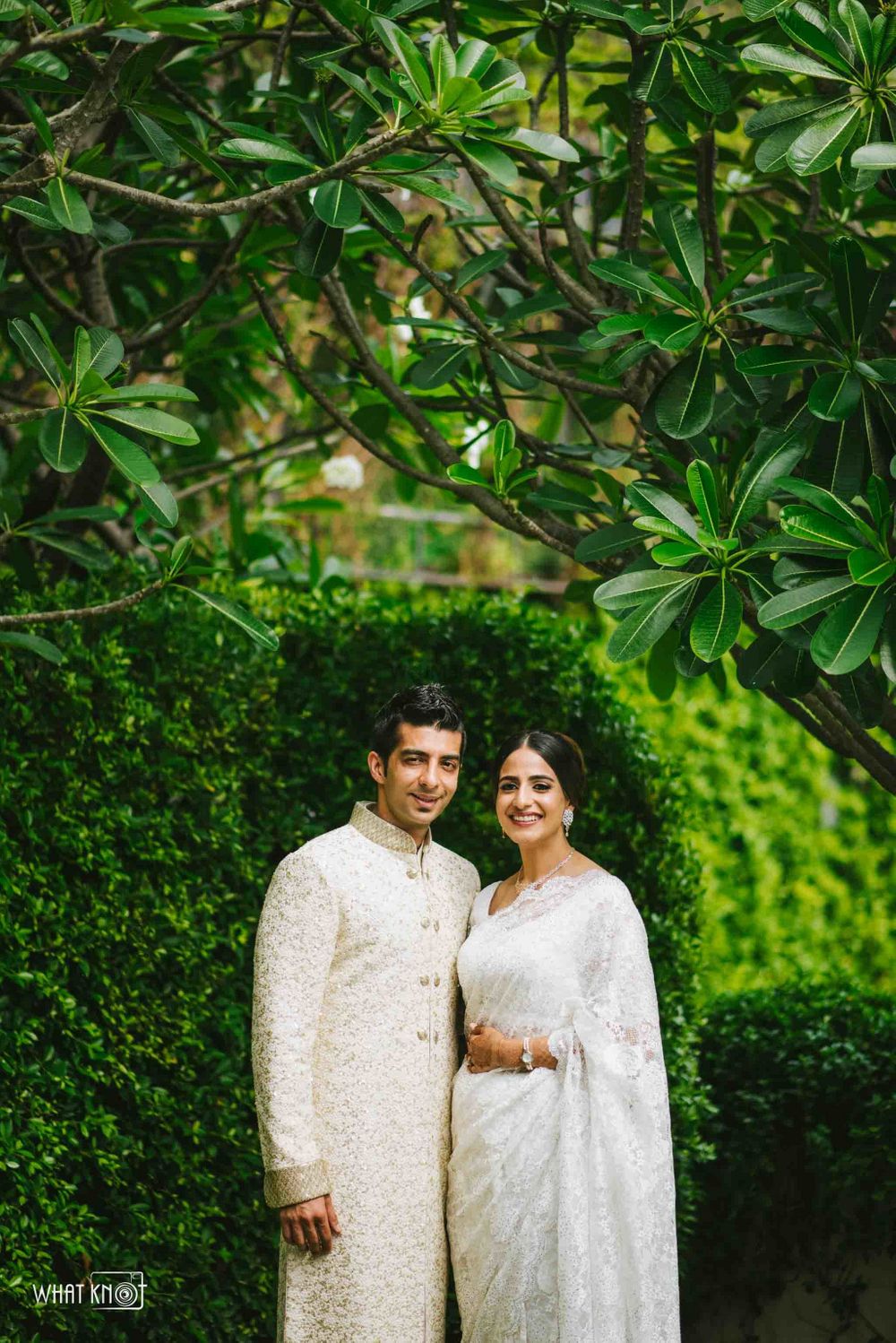 Photo of Bride in white lace saree for wedding